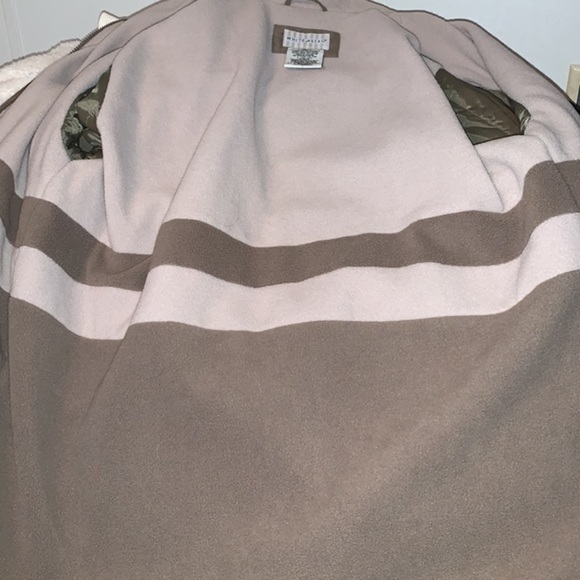 BEIGE MICRO SUEDE FULL ZIP FULLY LINED WINTER LADIES WINTER COAT WHITE STAG LG - Picture 9 of 10